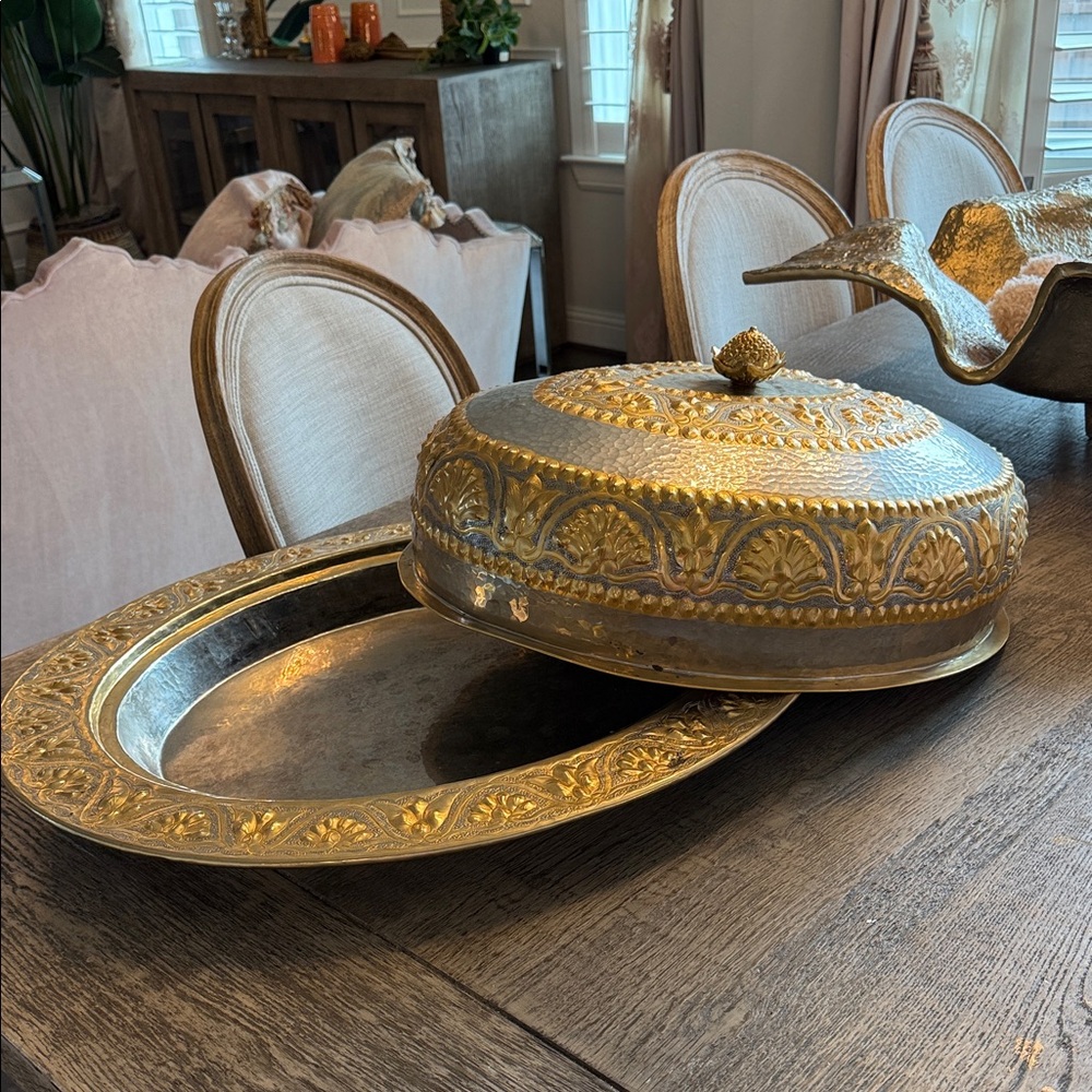 Vintage antique large serving dish